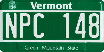 VT license plate NPC148