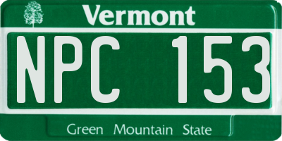 VT license plate NPC153