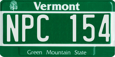 VT license plate NPC154