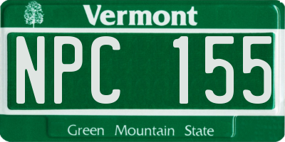 VT license plate NPC155
