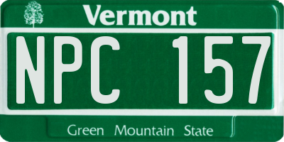 VT license plate NPC157