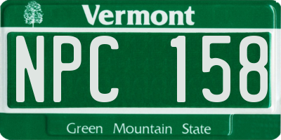 VT license plate NPC158