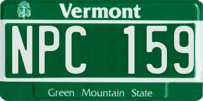 VT license plate NPC159