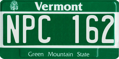 VT license plate NPC162