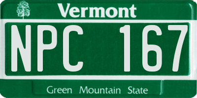 VT license plate NPC167