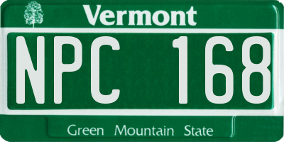 VT license plate NPC168