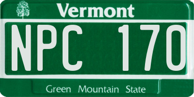 VT license plate NPC170