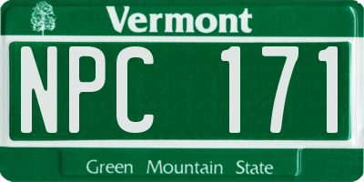 VT license plate NPC171