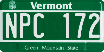 VT license plate NPC172