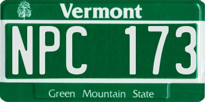 VT license plate NPC173