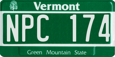 VT license plate NPC174