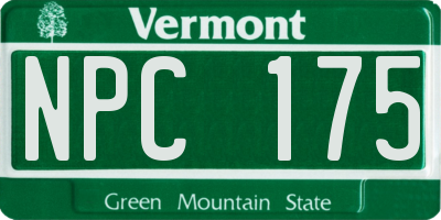 VT license plate NPC175
