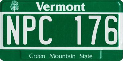 VT license plate NPC176