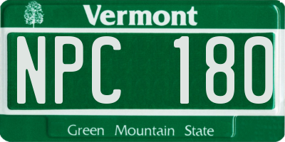 VT license plate NPC180