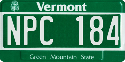 VT license plate NPC184