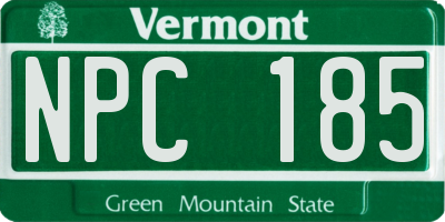 VT license plate NPC185