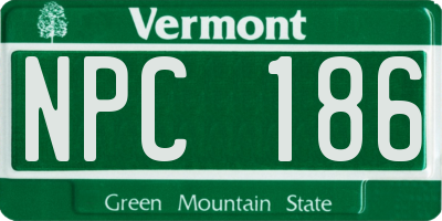 VT license plate NPC186