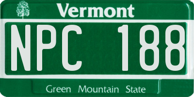VT license plate NPC188