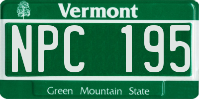 VT license plate NPC195