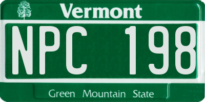 VT license plate NPC198