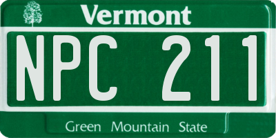 VT license plate NPC211