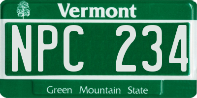 VT license plate NPC234