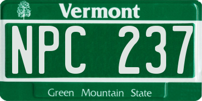 VT license plate NPC237