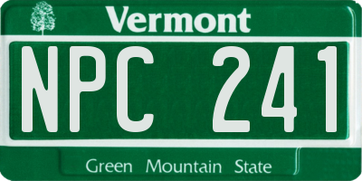 VT license plate NPC241