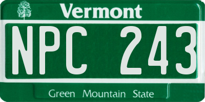 VT license plate NPC243