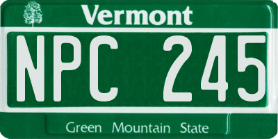 VT license plate NPC245