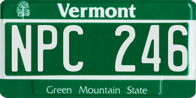 VT license plate NPC246