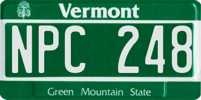 VT license plate NPC248