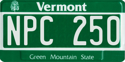 VT license plate NPC250