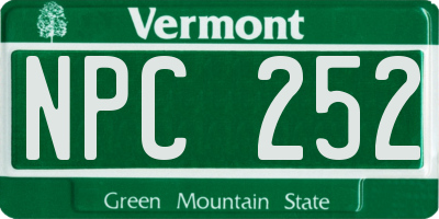 VT license plate NPC252