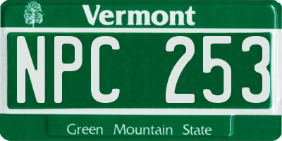 VT license plate NPC253