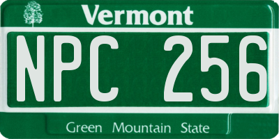 VT license plate NPC256