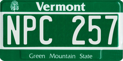 VT license plate NPC257