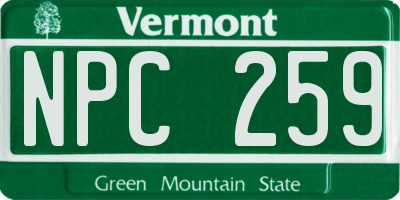 VT license plate NPC259