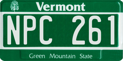 VT license plate NPC261