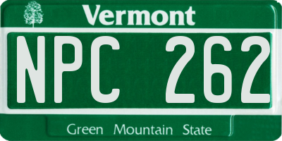 VT license plate NPC262