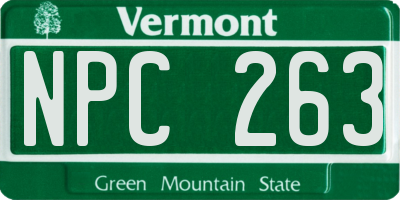 VT license plate NPC263