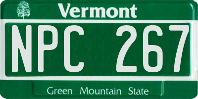 VT license plate NPC267