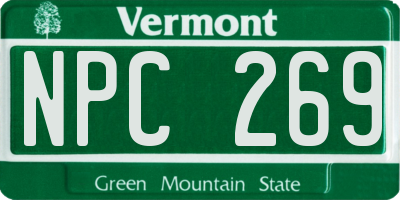 VT license plate NPC269