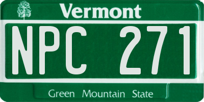 VT license plate NPC271