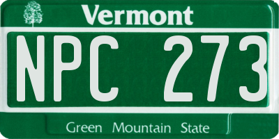 VT license plate NPC273