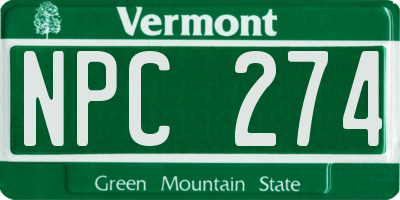VT license plate NPC274