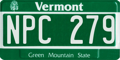 VT license plate NPC279