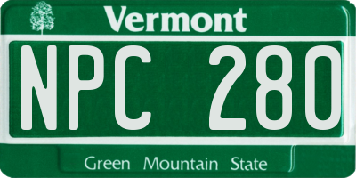 VT license plate NPC280