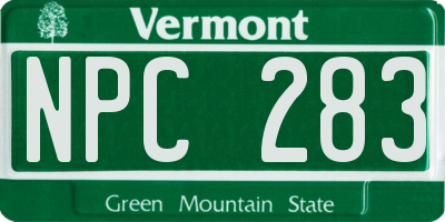 VT license plate NPC283