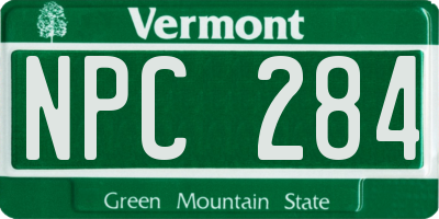 VT license plate NPC284